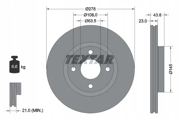 textar-tarcza-hamulcowa-92303203-stan-nowy