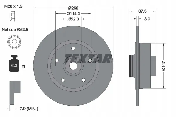 textar-tarcza-hamulcowa-92295203-stan-nowy