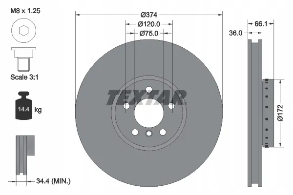 textar-tarcza-hamulcowa-92266325-stan-nowy