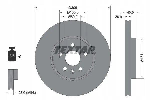 textar-tarcza-hamulcowa-92243303-stan-nowy
