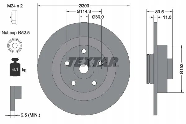 textar-tarcza-hamulcowa-92233103-stan-nowy