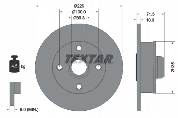 textar-tarcza-hamulcowa-92154203-stan-nowy