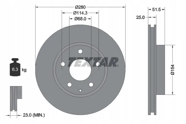 textar-tarcza-hamulcowa-tx92267503-stan-nowy