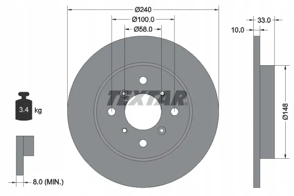 textar-tarcza-hamulcowa-92153300-stan-nowy