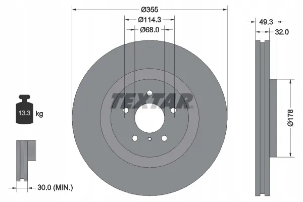 textar-tarcza-hamulcowa-92199105-stan-nowy