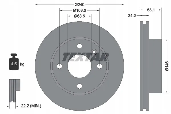 textar-tarcza-hamulcowa-92022900-stan-nowy