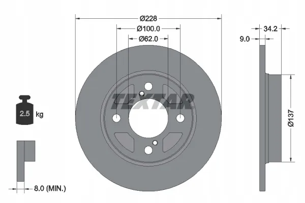 textar-tarcza-hamulcowa-92303603-stan-nowy