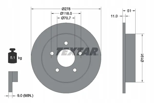 textar-tarcza-hamulcowa-92099800-stan-nowy