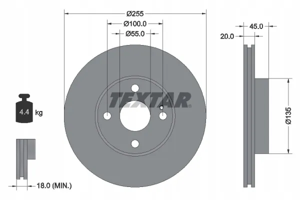 textar-tarcza-hamulcowa-92096800-stan-nowy