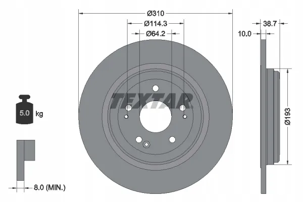 textar-tarcza-hamulcowa-tyl-92306103-stan-nowy