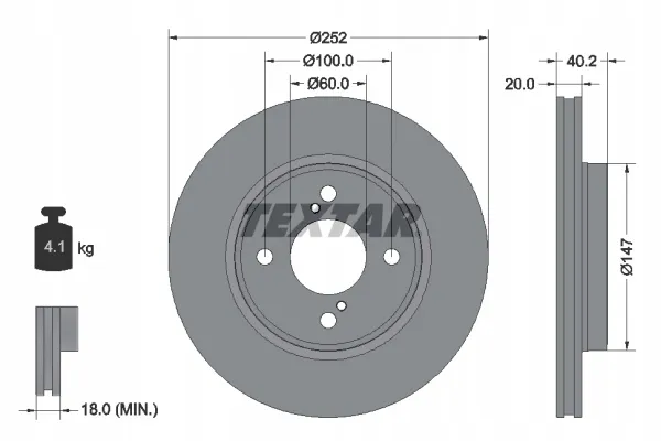 textar-tarcza-hamulcowa-92303703-stan-nowy