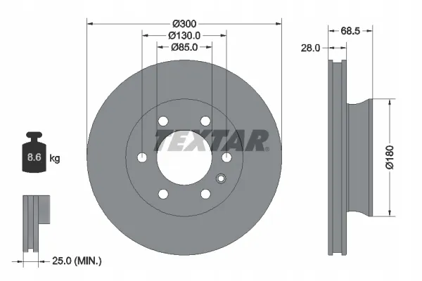 textar-tarcza-hamulcowa-92301203-stan-nowy