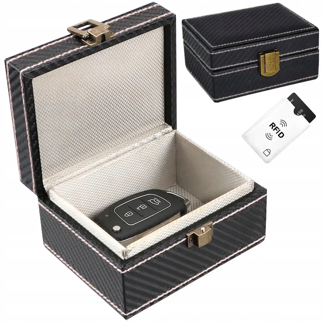pudelko-etui-blokada-fal-kluczyk-keyless-carbon-stan-nowy