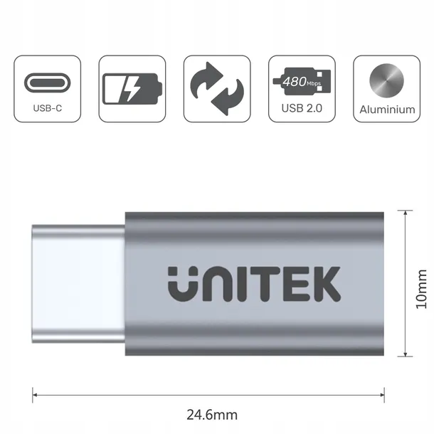 adapter-unitek-usb-typ-c-na-micro-usb-y-a027agy-stan-nowy