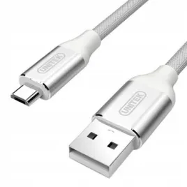 przewod-usb-microusb-nylon-silver-unitek-mobile