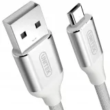 przewod-usb-microusb-nylon-silver-unitek-mobile-stan-nowy