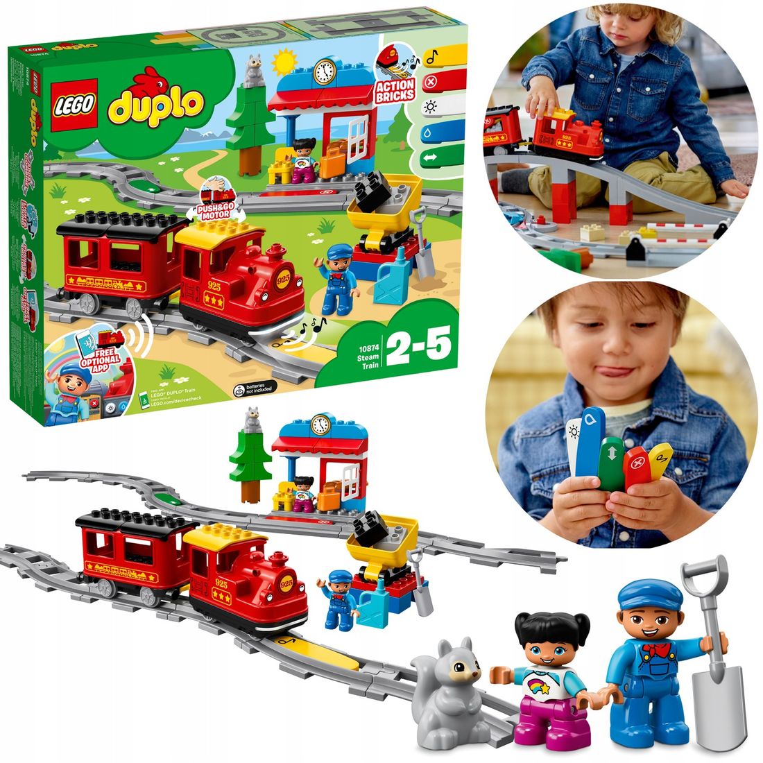 Lego 10874 Duplo Pociąg Parowy Towarowy Kolejka - ERLI.pl