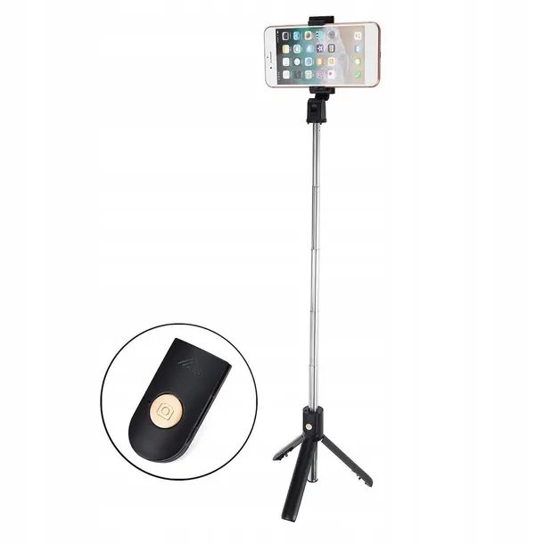 kijek-do-selfie-tripod-statyw-pilot-bluetooth-stan-nowy-kolor-czarny