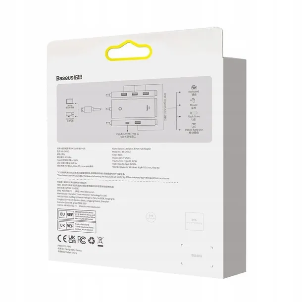 baseus-adapter-hub-lite-usb-c-do-4x-usb-3-0-20m-c-kod-producenta-wkqx030501
