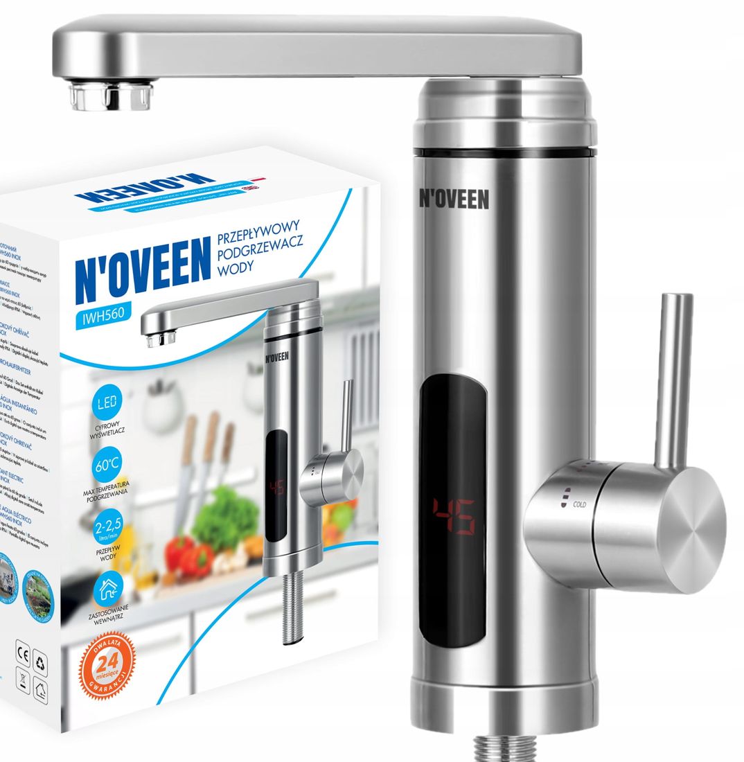 Noveen IWH850 INOX Durchlauferhitzer - Edelstahl Warmwasserbereiter Kompakt