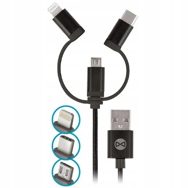 forever-3w1-kabel-micro-typ-c-lightning-czarny-1m