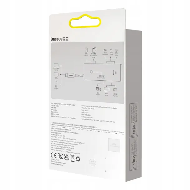 baseus-lite-hub-typ-c-2-x-usb-3-0-hdmi-sd-stan-nowy-kod-producenta-wkqx050001