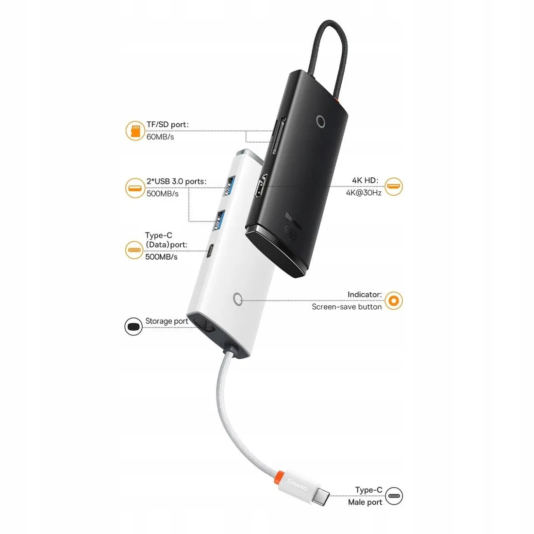 baseus-lite-hub-typ-c-2-x-usb-3-0-hdmi-sd