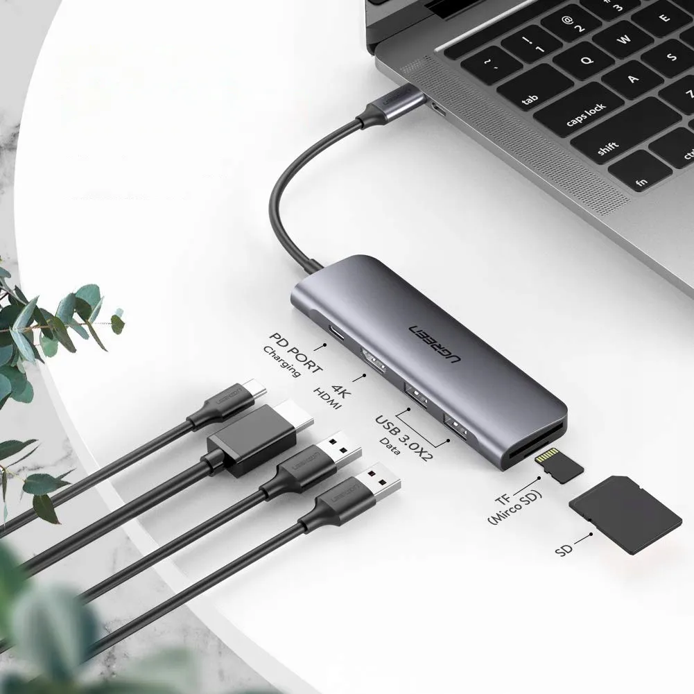 ugreen-adapter-hub-5w1-usb-hdmi-microsd-pd-70411-stan-nowy