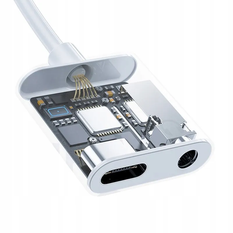 dudao-adapter-typ-c-mini-jack-l13t-white