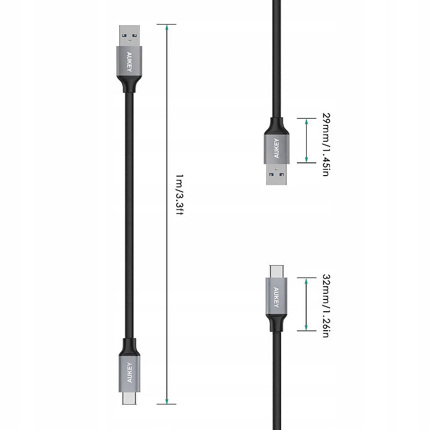 ladowarka-aukey-cc-s1-2xusb-kabel-cb-cd2-usb-c-stan-nowy