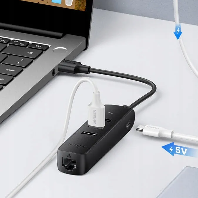 ugreen-cm416-adapter-usb-ethernet-rj45-3x-usb-stan-nowy