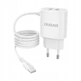 dudao-ladowarka-2xusb-kabel-usb-c-12w-a2prot-white