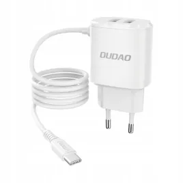 dudao-ladowarka-2xusb-kabel-usb-c-12w-a2prot-white