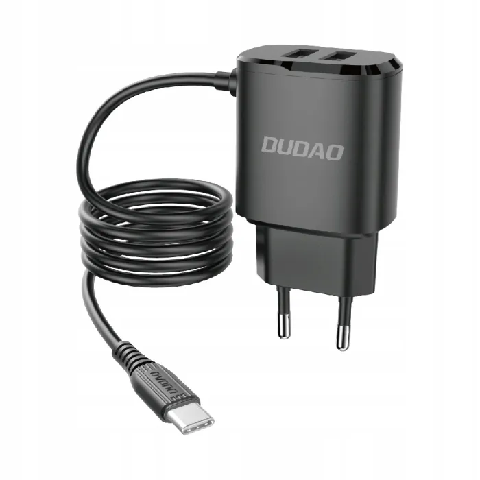 dudao-ladowarka-2xusb-kabel-usb-c-12w-a2prot-black
