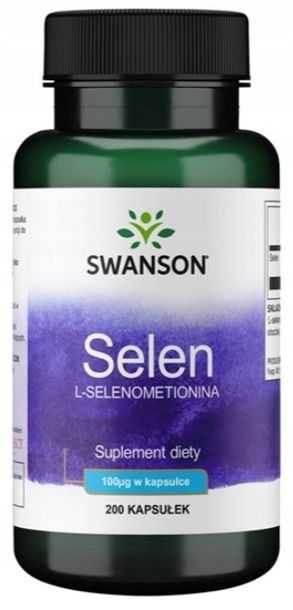 Zdjęcia - Witaminy i składniki mineralne Swanson Selen 100mcg 200kaps. Selenometionina 