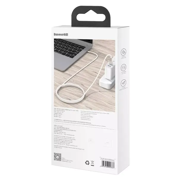 kabel-usb-c-do-usb-c-baseus-cafule-100w-1m-bialy-stan-nowy-zlacza-usb-usb-typ-c