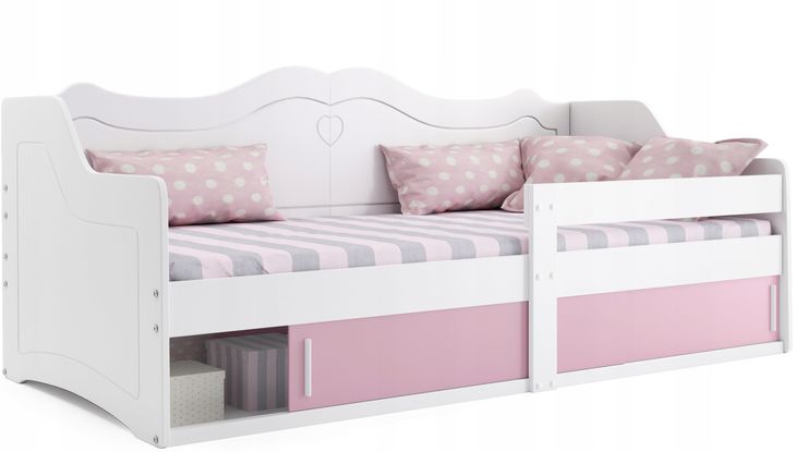 Фото - Ліжко ﻿łóżko dziecięce Julia 160x80 biel + materac