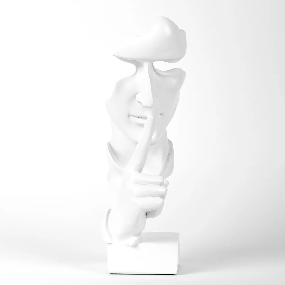 biala-figurka-dekoracyjna-cisza