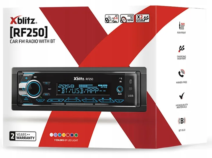 radio-samochodowe-xblitz-rf250-bluetooth-5-0-usb-kod-producenta-rf250