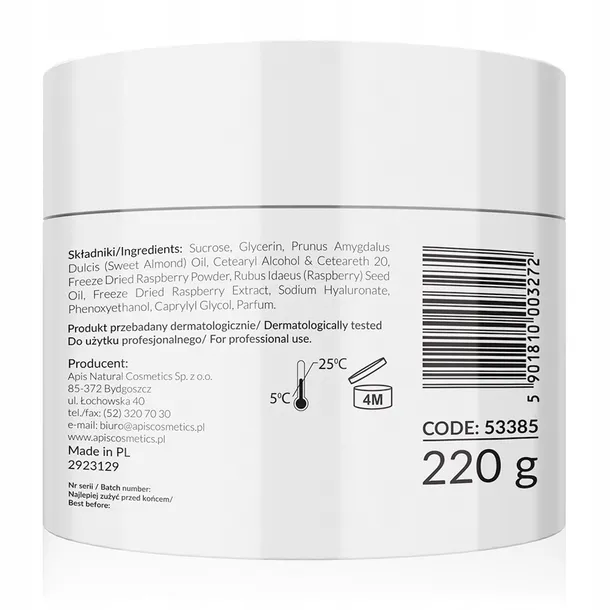 apis-raspberry-glow-cukrowy-peeling-malinami-220g-stan-nowy