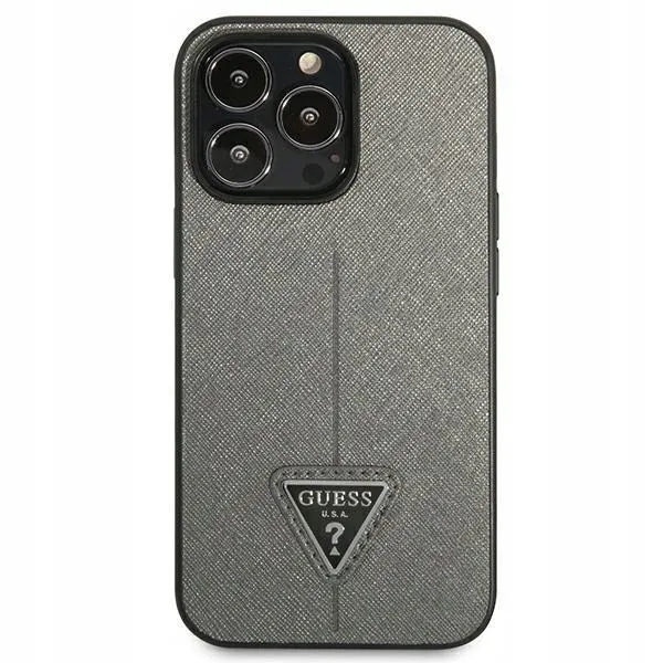 guess-saffiano-triangle-logo-case-etui-iphone-14-dedykowany-model-iphone-14-pro-max