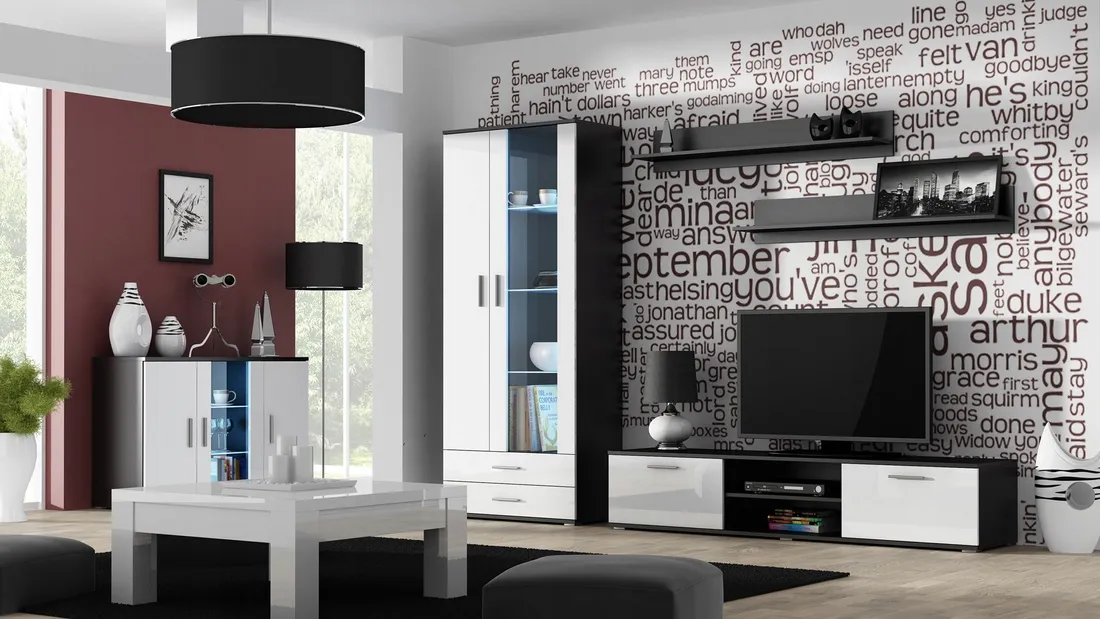 witryna-soho-s6-2d2s-czarny-bialy-polysk-stan-nowy