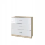 komoda-3s-basic-80x77x40cm-sonoma-bialy-polysk-stan-nowy
