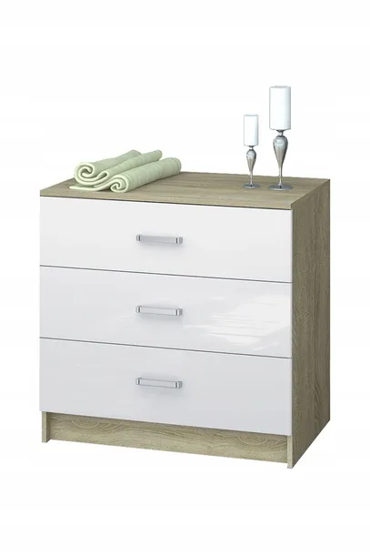 komoda-3s-basic-80x77x40cm-sonoma-bialy-polysk-kolor-mebla-inny-kolor