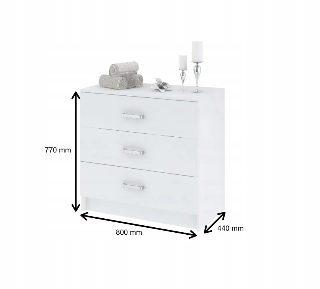 komoda-3s-basic-80x77x40cm-sonoma-bialy-polysk-stan-nowy