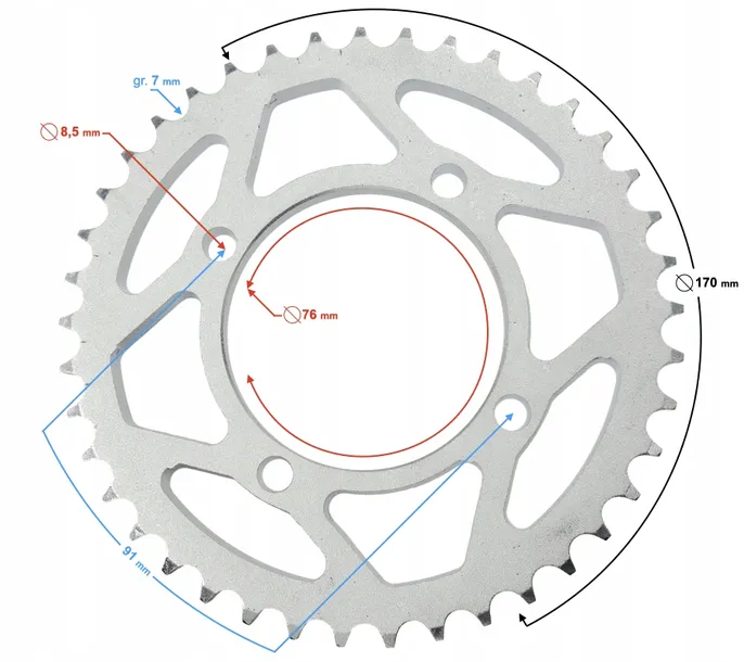 zebatka-tylna-crf-70-moretti-stan-nowy