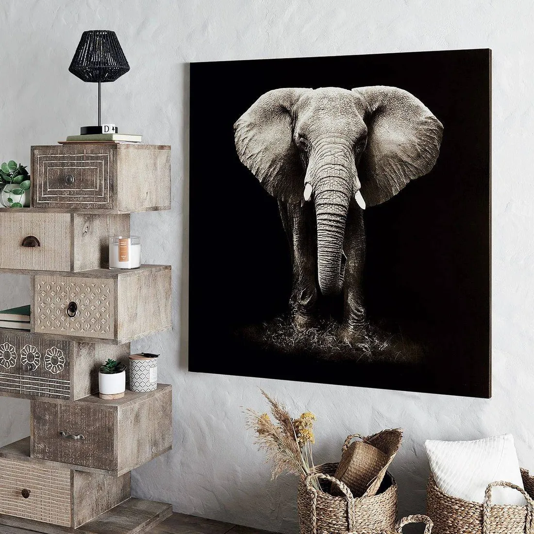 obraz-scienny-na-plotnie-slon-100x100-cm