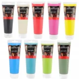 farby-akrylowe-250ml-9szt-kolory-pedzle-plotna-stan-nowy
