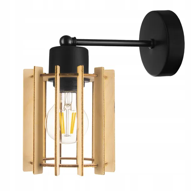 lampa-kinkiet-e27-scienny-staly-walec-drewno-stan-nowy