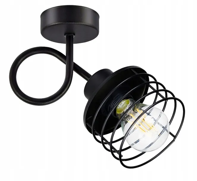 lampa-kinkiet-e27-scienny-staly-loft-drut-sprezyna-stan-nowy